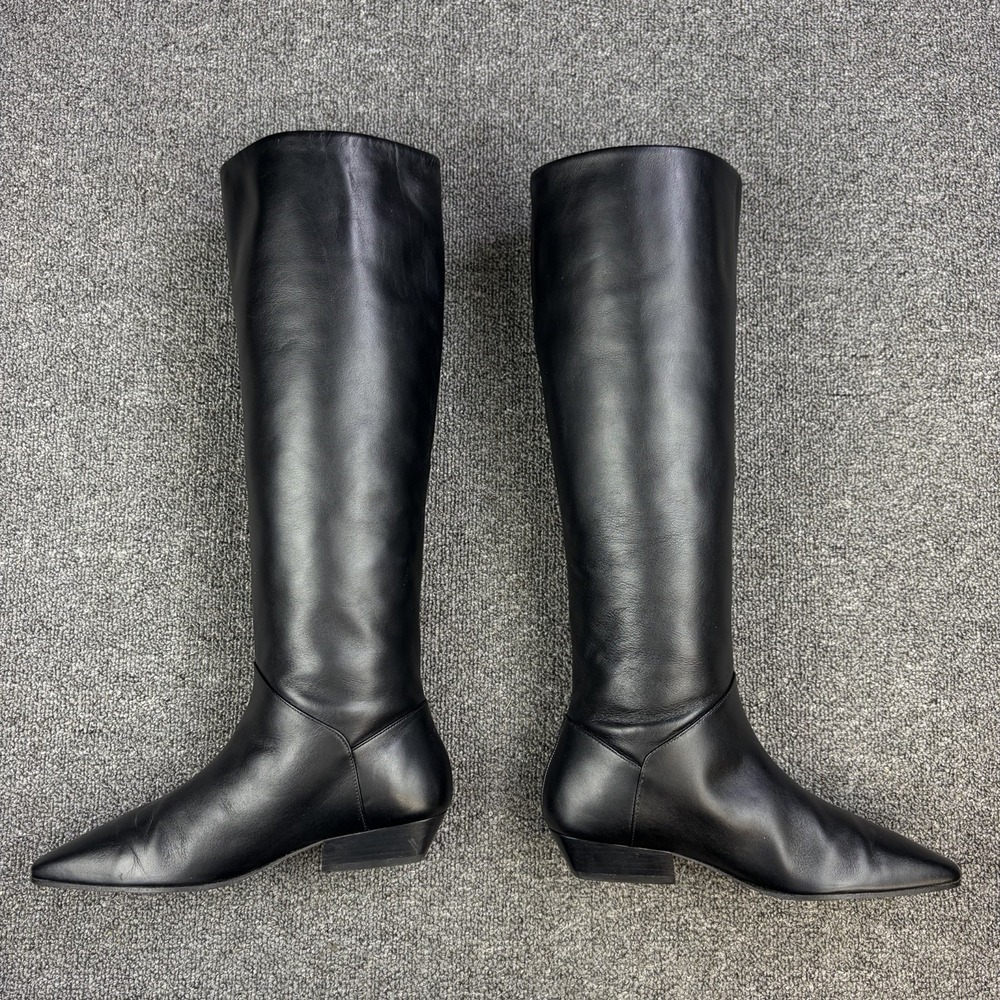 Banana Republic Italian Leather Tall Knee High Boots Black Women's Size 7 - Picture 2 of 13